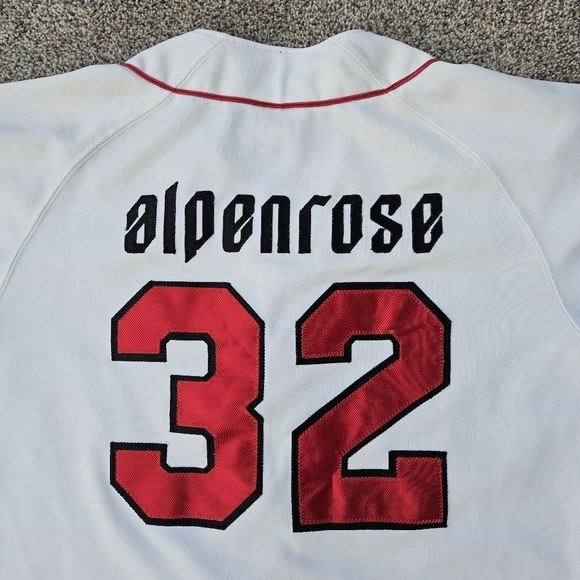 Vintage Red Sox Jersey #32 Alpenrose Embroidered Quality Heavy Baseball Shirt 44 - Picture 16 of 16